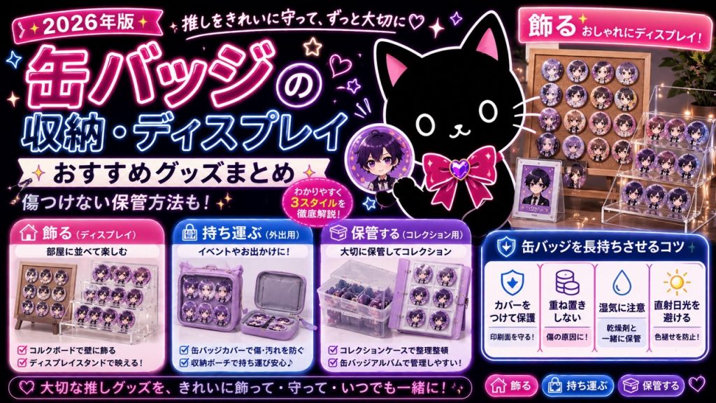 缶バッジの収納・ディスプレイおすすめグッズ【2026年版】傷つけない保管方法も