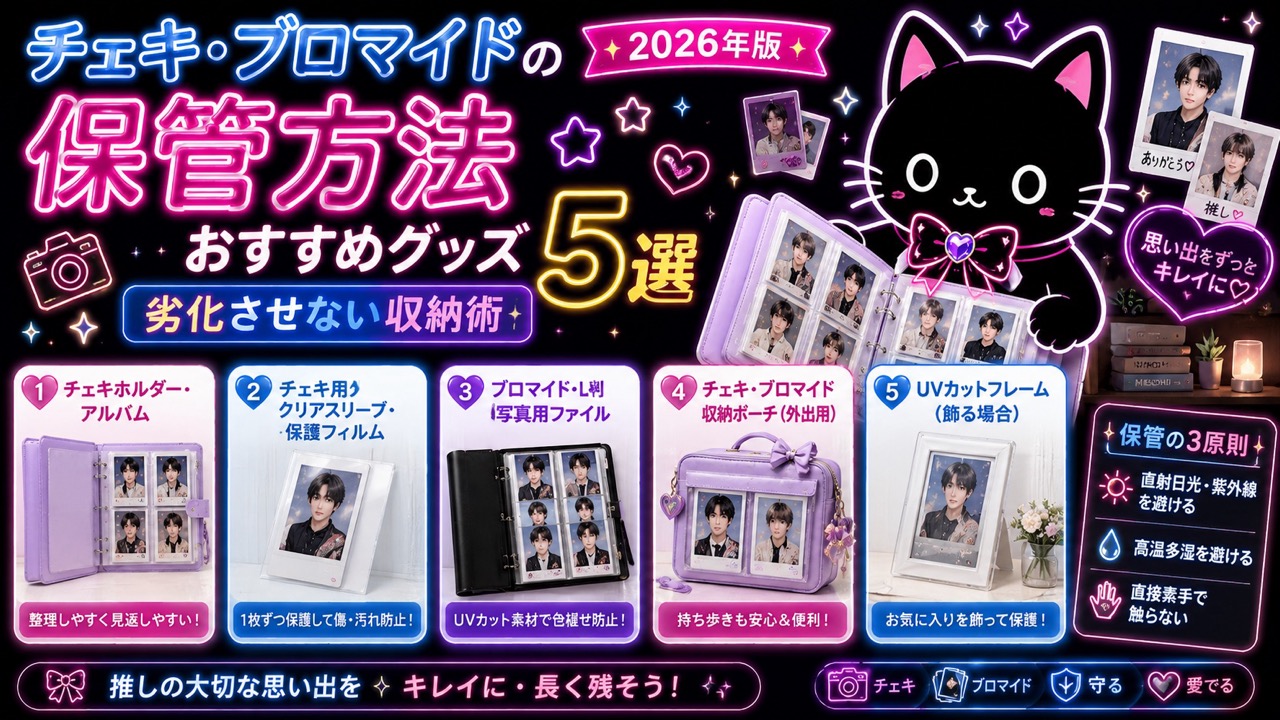 チェキ・ブロマイドの保管方法おすすめグッズ【2026年版】劣化させない収納術