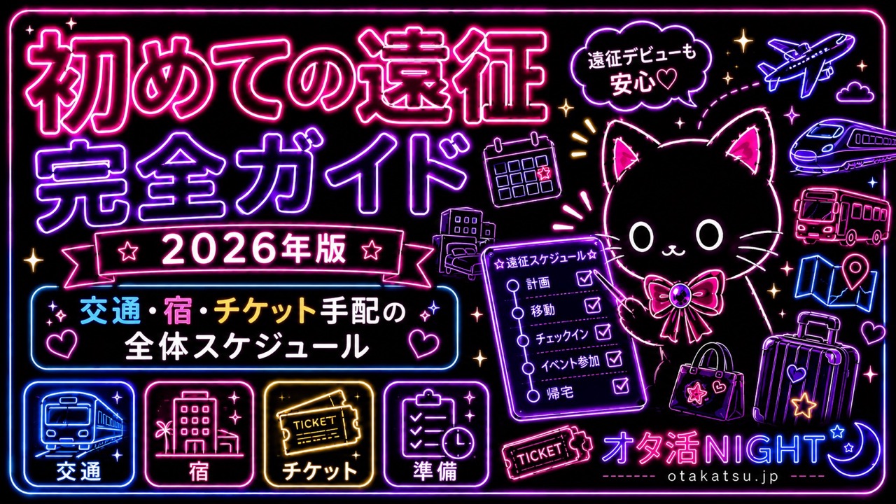 初めての遠征完全ガイド【2026年版】交通・宿・チケット手配の全体スケジュール