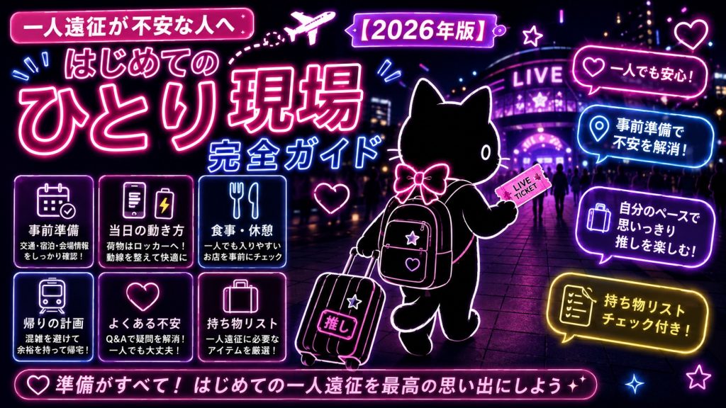 一人遠征が不安な人へ【2026年版】はじめてのひとり現場完全ガイド