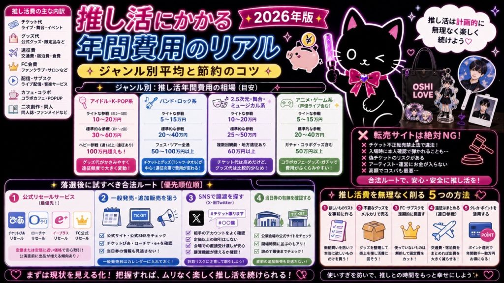 推し活にかかる年間費用のリアル【2026年版】ジャンル別平均と節約のコツ