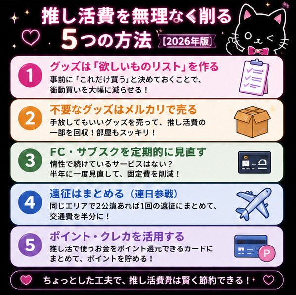 推し活費を無理なく削る5つの方法
